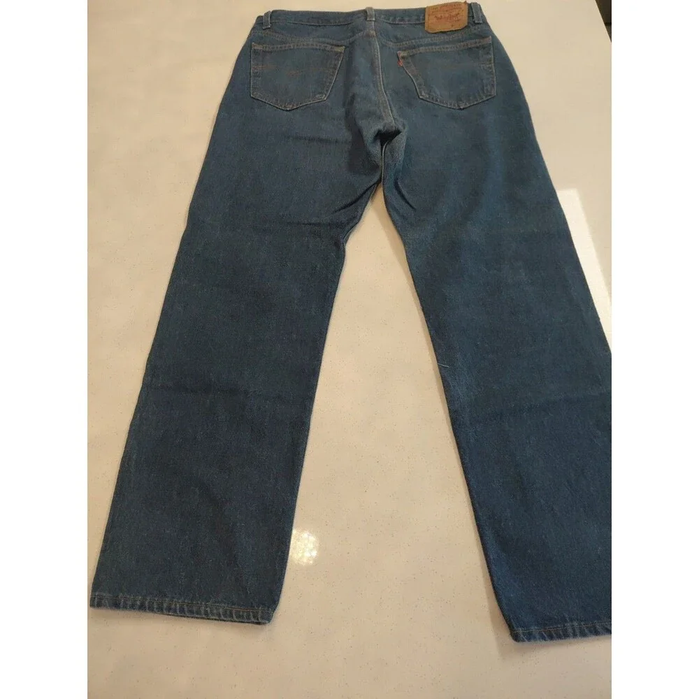 Levi’s 501 Men’s 36X30 501  (501-0115) Button Fly Dark Wash Red Tag Small E